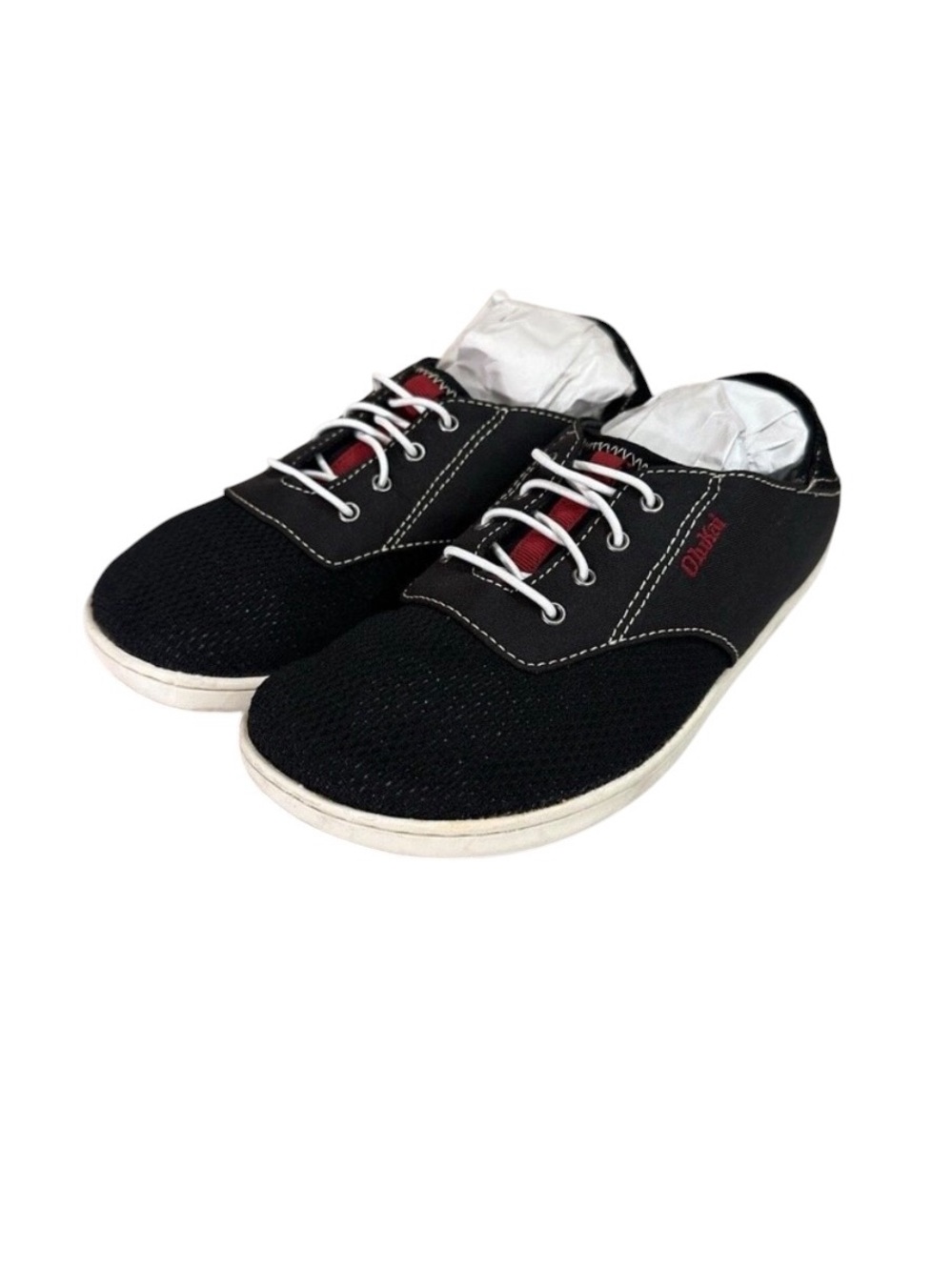 Olukai Nohea Sneaker Toddler Boys 4 Black Red Moku Slip On Mesh Athletic Shoe